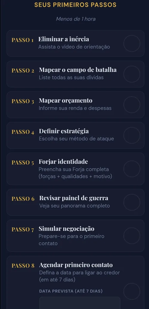 Tela Plano de Resgate do app
